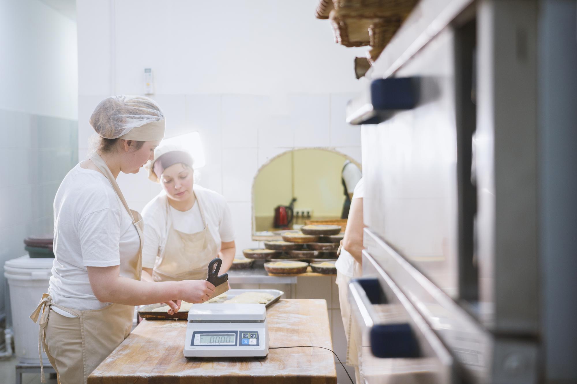 Workshop kitchen with natural light and tools